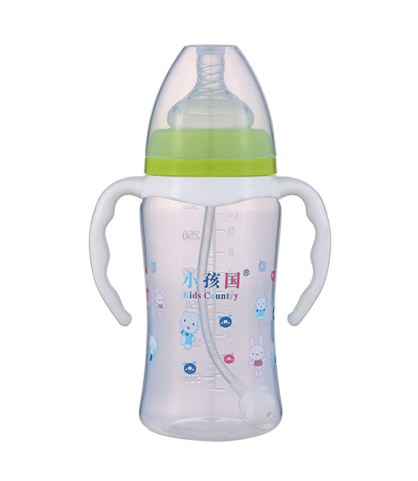 小孩國寬口直身自動(dòng)PP奶瓶300ML