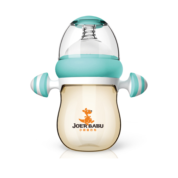 小袋鼠巴布自動按摩手柄PPSU奶瓶BP-891藍色