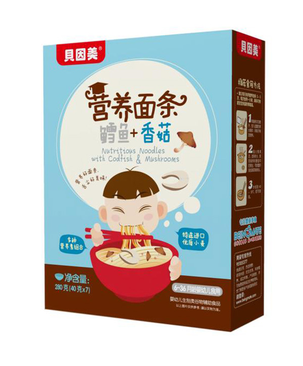 貝因美營(yíng)養(yǎng)面條-鱈魚+香菇