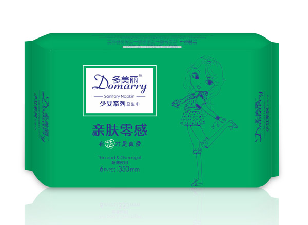 多美麗少女系列衛生巾6片-超薄夜用350mm