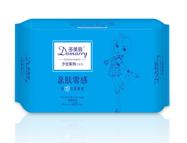 多美麗少女系列衛生巾4片-超薄夜用420mm