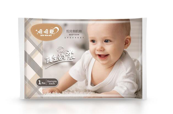 噓噓愛陽光有機棉薄柔透氣紙尿褲 1片裝