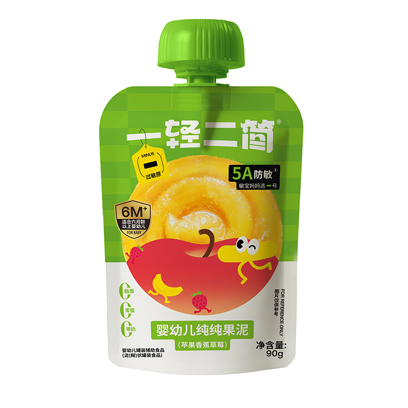 一輕二簡嬰幼兒純純果泥蘋果香蕉草莓