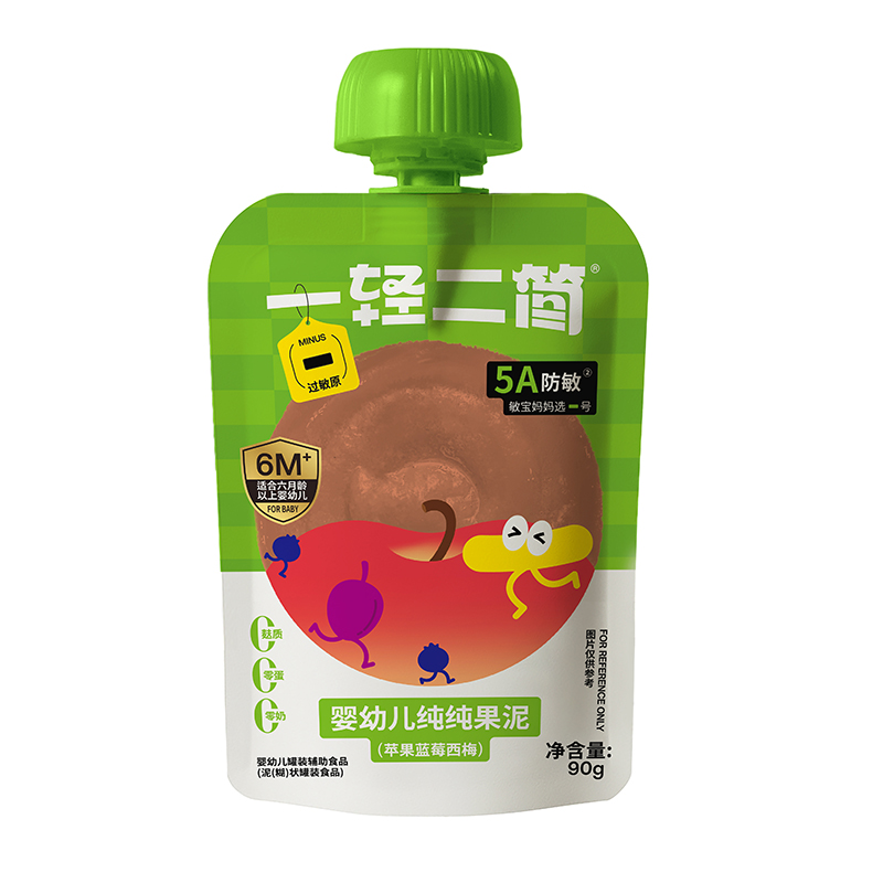 一輕二簡嬰幼兒純純果泥蘋果藍莓西梅