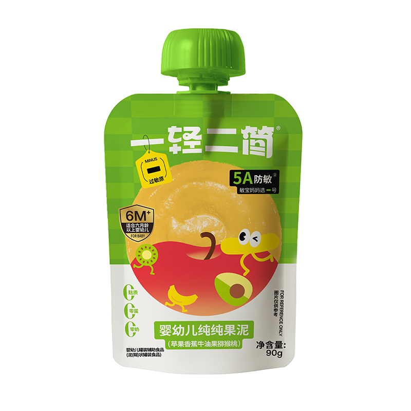 一輕二簡嬰幼兒純純果泥蘋果香蕉牛油果獼猴桃