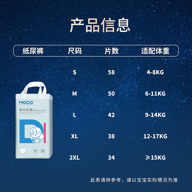 MaDa芯大系列腰貼型嬰兒紙尿褲