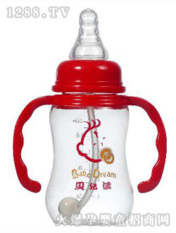 貝兒健4安弧形帶手柄自動奶瓶