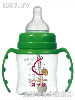 貝兒健4安寬口徑帶手柄自動奶瓶