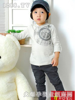 開(kāi)心寶貝灰色男童秋衣