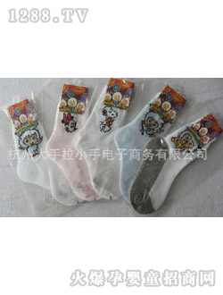 哆啦小貝卡通網眼襪