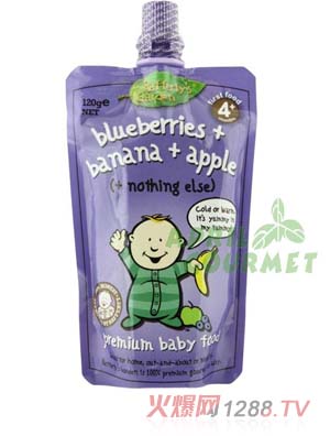 葉子嬰兒果泥(藍莓、香蕉和蘋果)