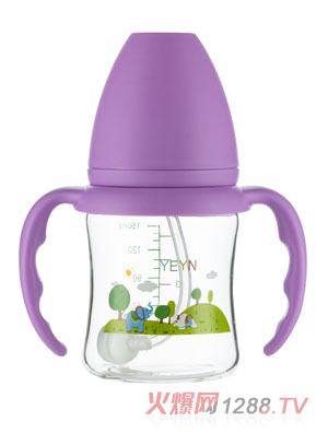 優兒優女高硼硅玻璃奶瓶150紫