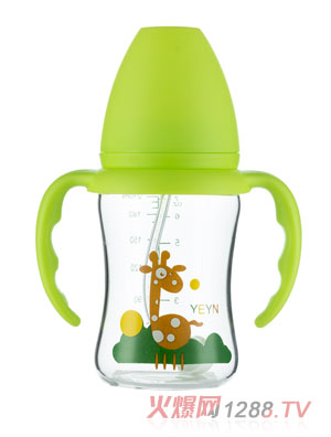 優兒優女高硼硅玻璃奶瓶210綠