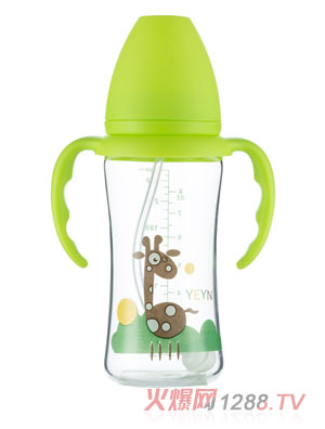 優兒優女高硼硅玻璃奶瓶260綠