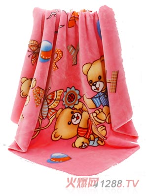 亞奧超柔云毯歡樂(lè)熊粉色