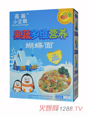 南極小企鵝果蔬多維營養蝴蝶面豎盒252g