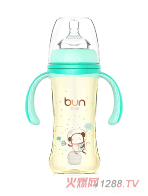 貝優能暢飲型帶柄自動寬口PPSU奶瓶240ml