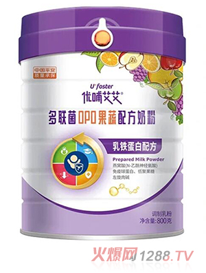優哺艾艾多聯菌OPO果蔬配方奶粉