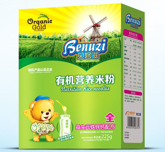 貝努滋益生元鐵鋅鈣有機營養米粉全段盒裝