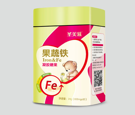 圣美滋QS果蔬鐵膠丸30粒(鐵盒)