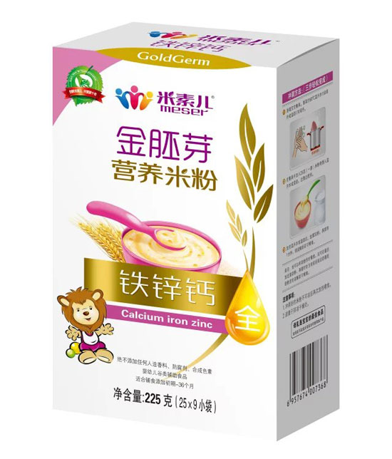 米素兒鐵鋅鈣金胚芽營養(yǎng)米粉盒裝